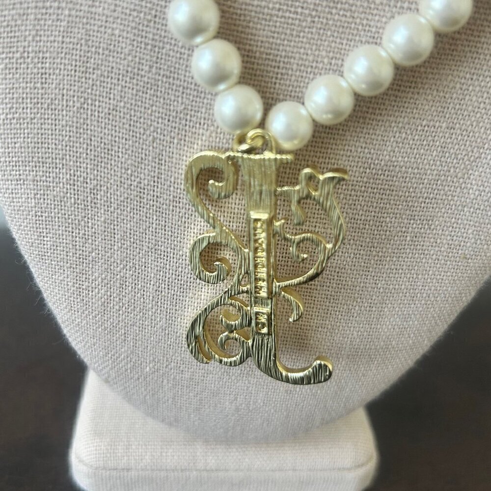 Heidi Daus "Illuminating" Letter Gold Tone Initial Bead Necklace "J " NWT - Picture 4 of 4